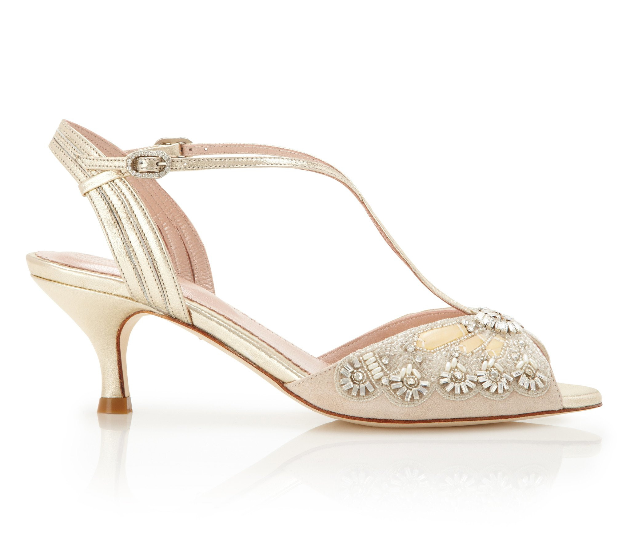Low Wedding Shoes
 Buy the Stylish Ella Gold Bridal Shoes line – Emmy London
