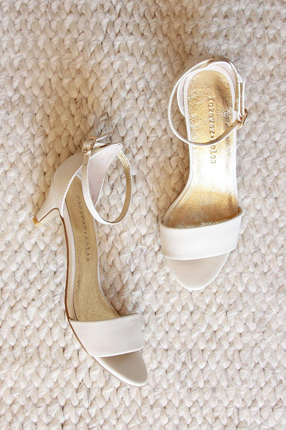 Low Wedding Shoes
 La s Ivory low heel wedding shoes Low heel bridal shoes