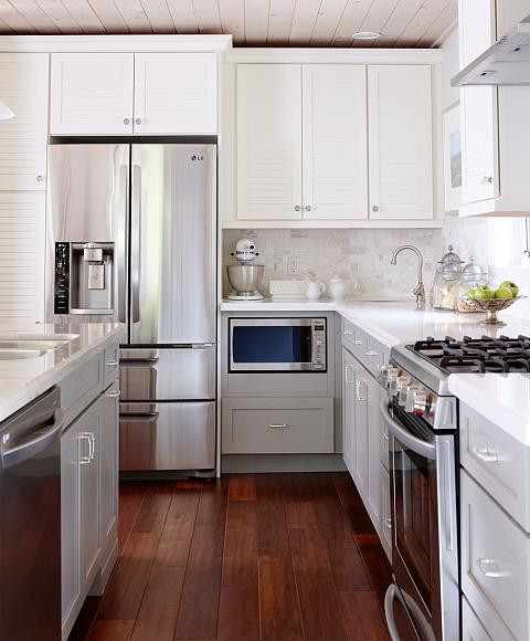 Lowering Kitchen Cabinets
 White Upper Cabinets Gray Lower Cabinets Transitional