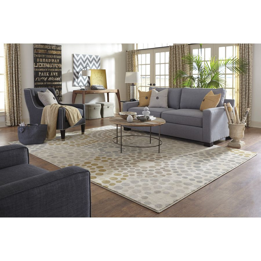 Lowes Living Room Rugs
 Shop allen roth Chantry Rectangular Cream Transitional