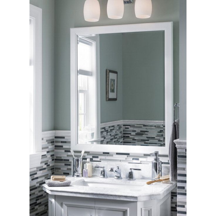 Lowes Mirrors Bathroom
 Shop Style Selections Vanover 36 in H x 30 in W White