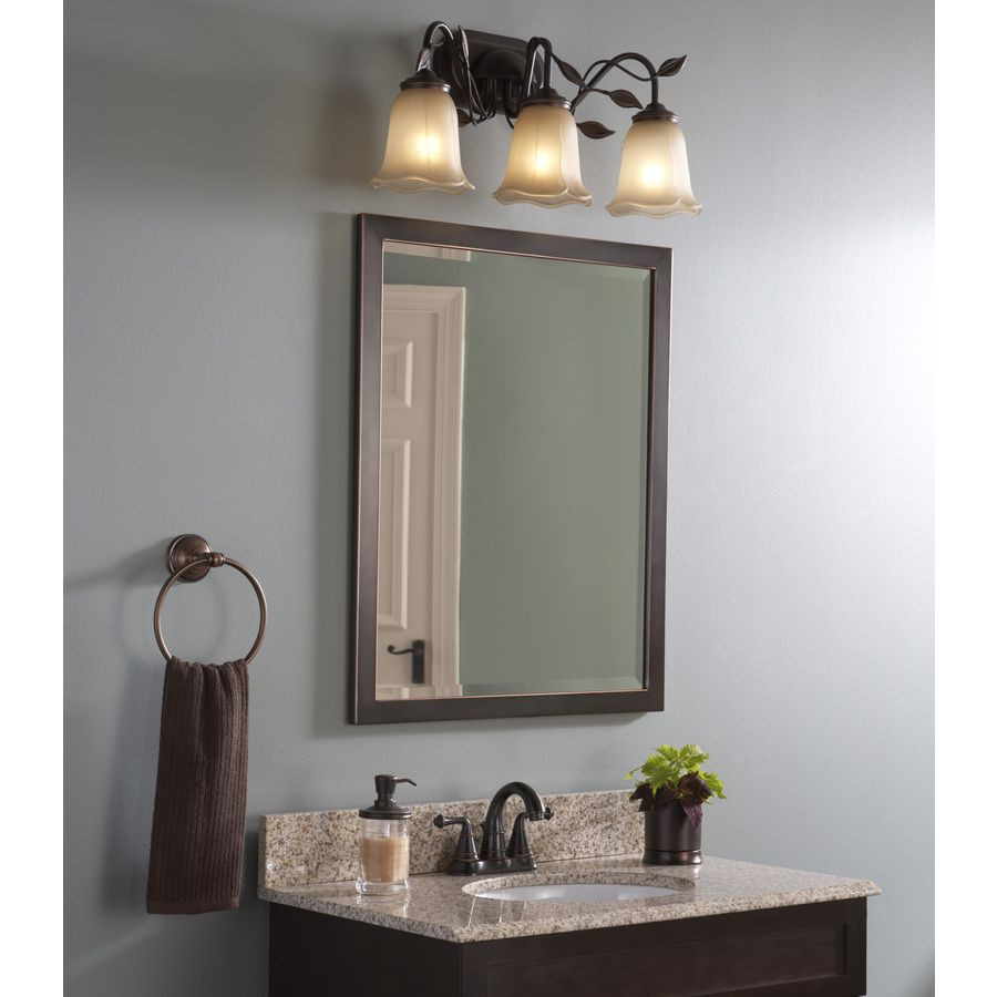 Lowes Mirrors Bathroom
 Shop allen roth 30 in H x 24 in W Oil Rubbed Bronze