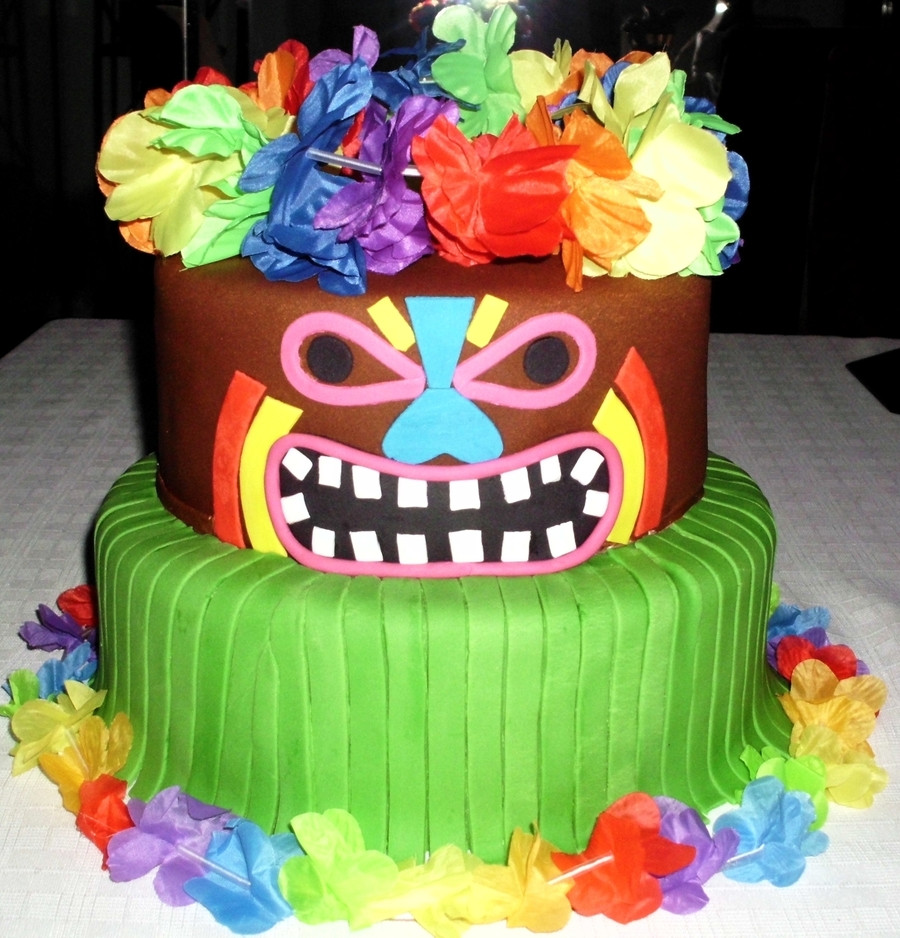 Luau Birthday Cake
 Tiki Luau Cake CakeCentral