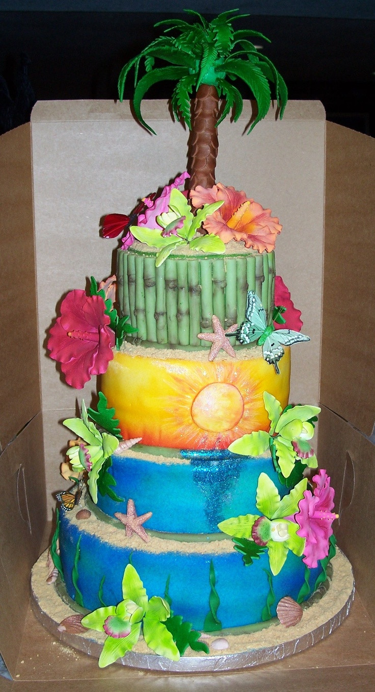 Luau Birthday Cakes
 227 best Hawaiian cakes images on Pinterest
