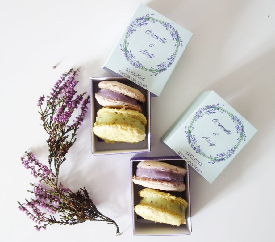 Macarons Box DIY
 DIY Lavender and Pistachio Macarons Wedding favor Boxes