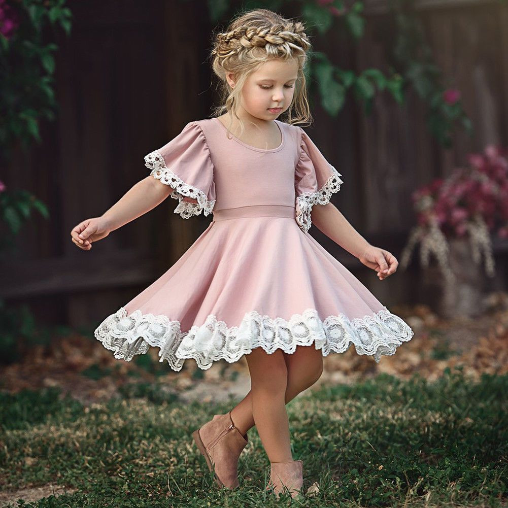 Macy'S Baby Girl Party Dresses
 Vintage Princess Kids Baby Girls Dress Lace Floral Party