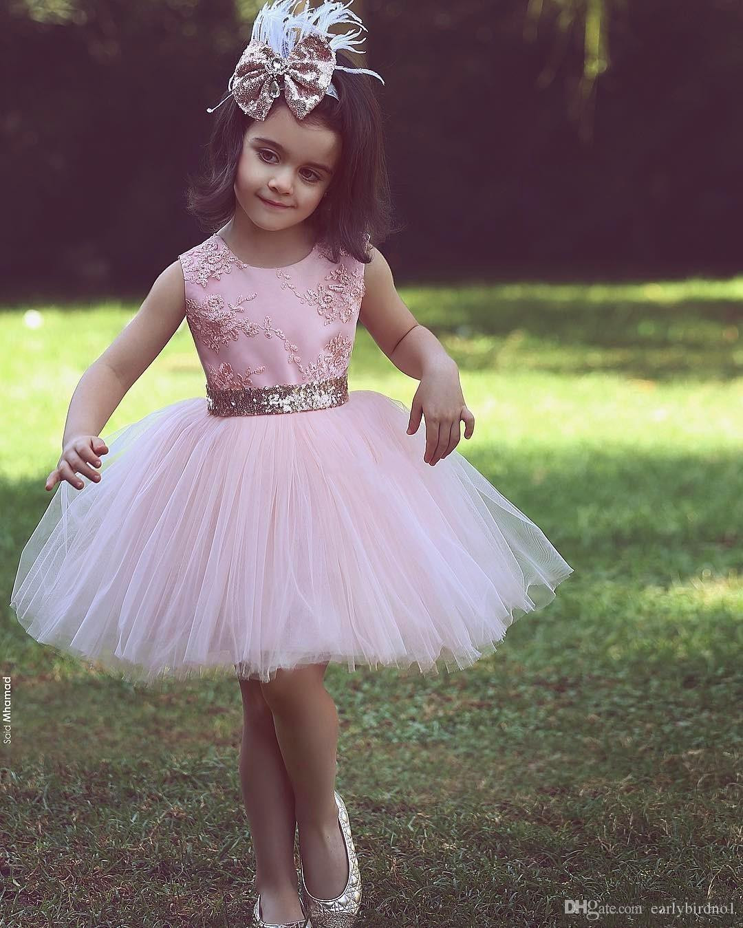 Macy'S Baby Girl Party Dresses
 2018 Cute Pink Short Flower Girl Dresses For Country