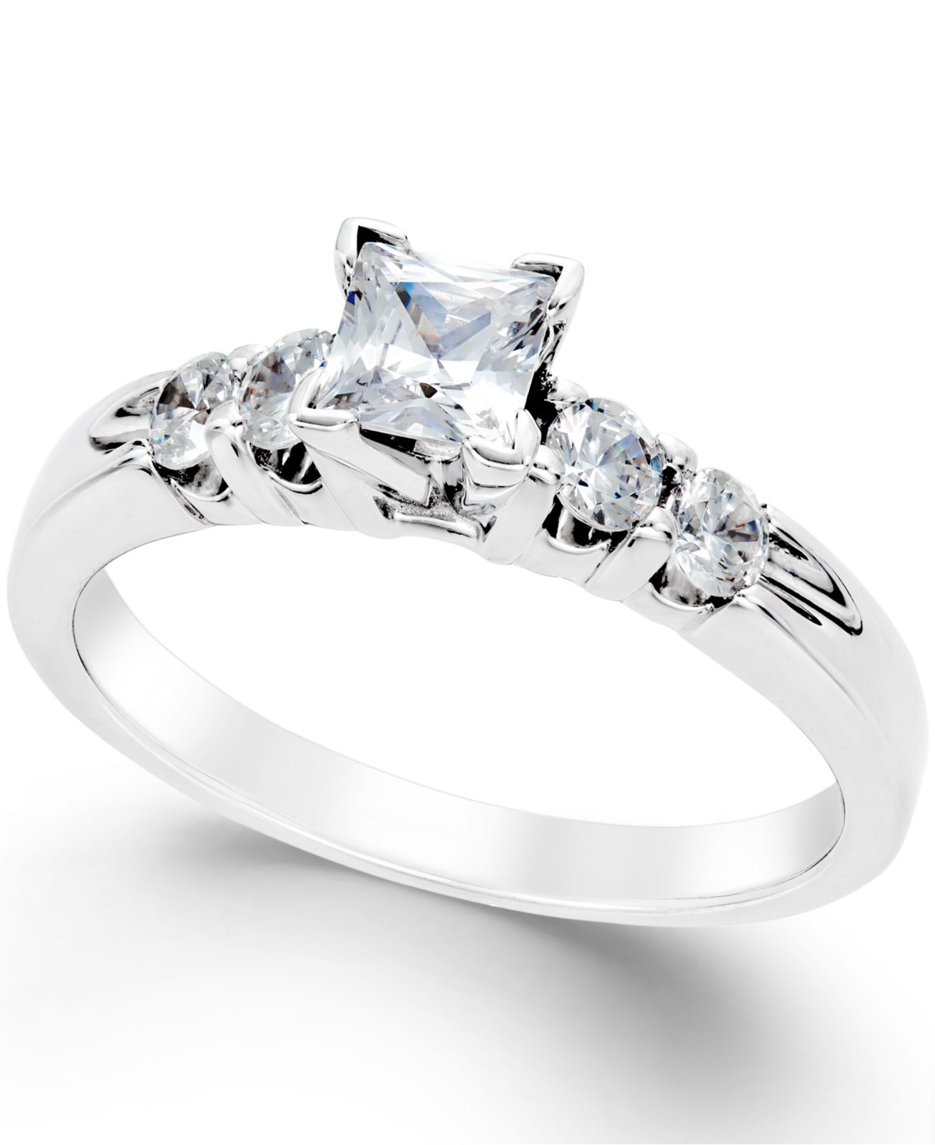 Macys Diamond Rings
 Lyst Macy s Diamond Engagement Ring 1 Ct T w In 14k