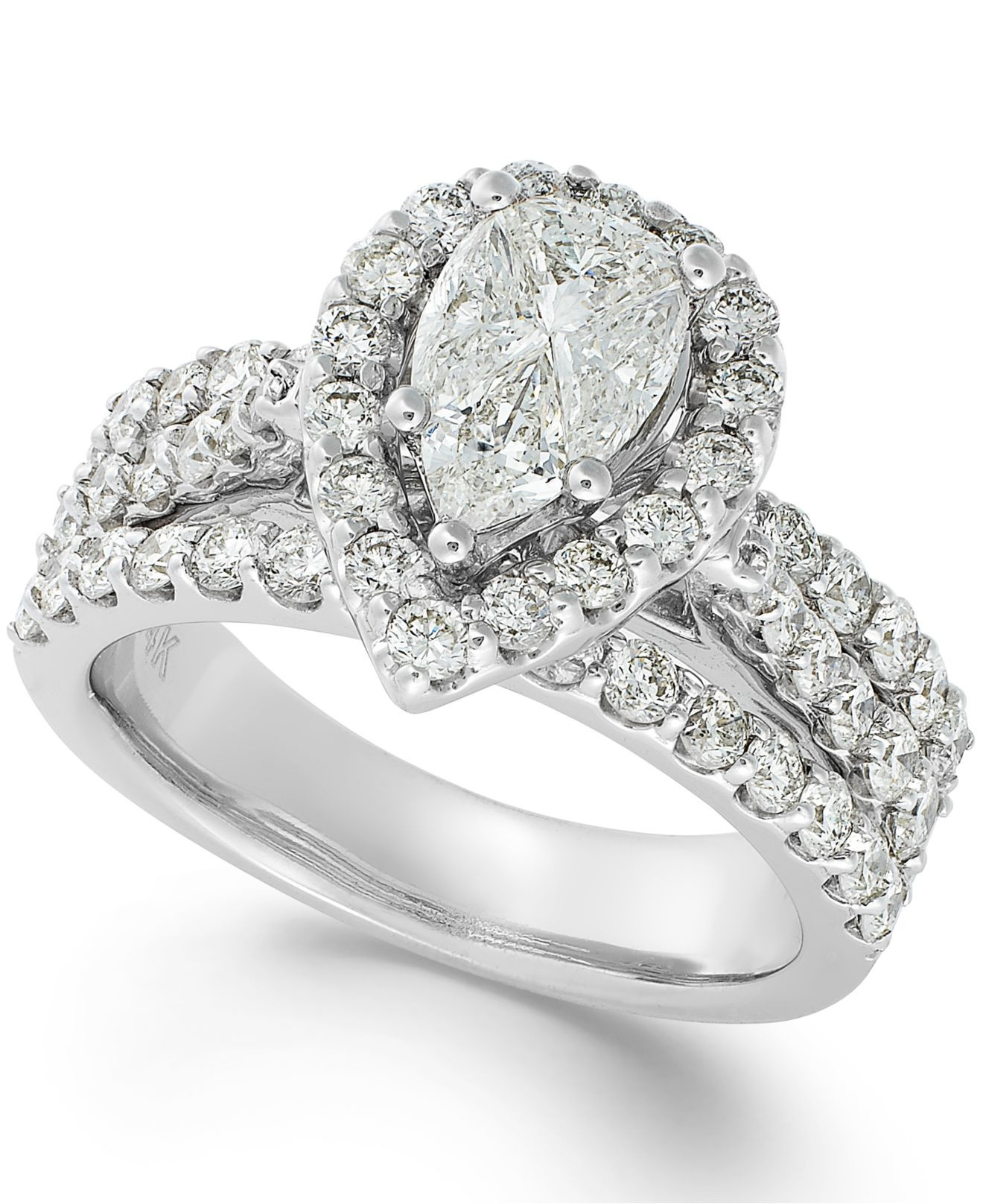 Macys Diamond Rings
 Lyst Macy S Diamond Engagement Ring In 14k White Gold 2