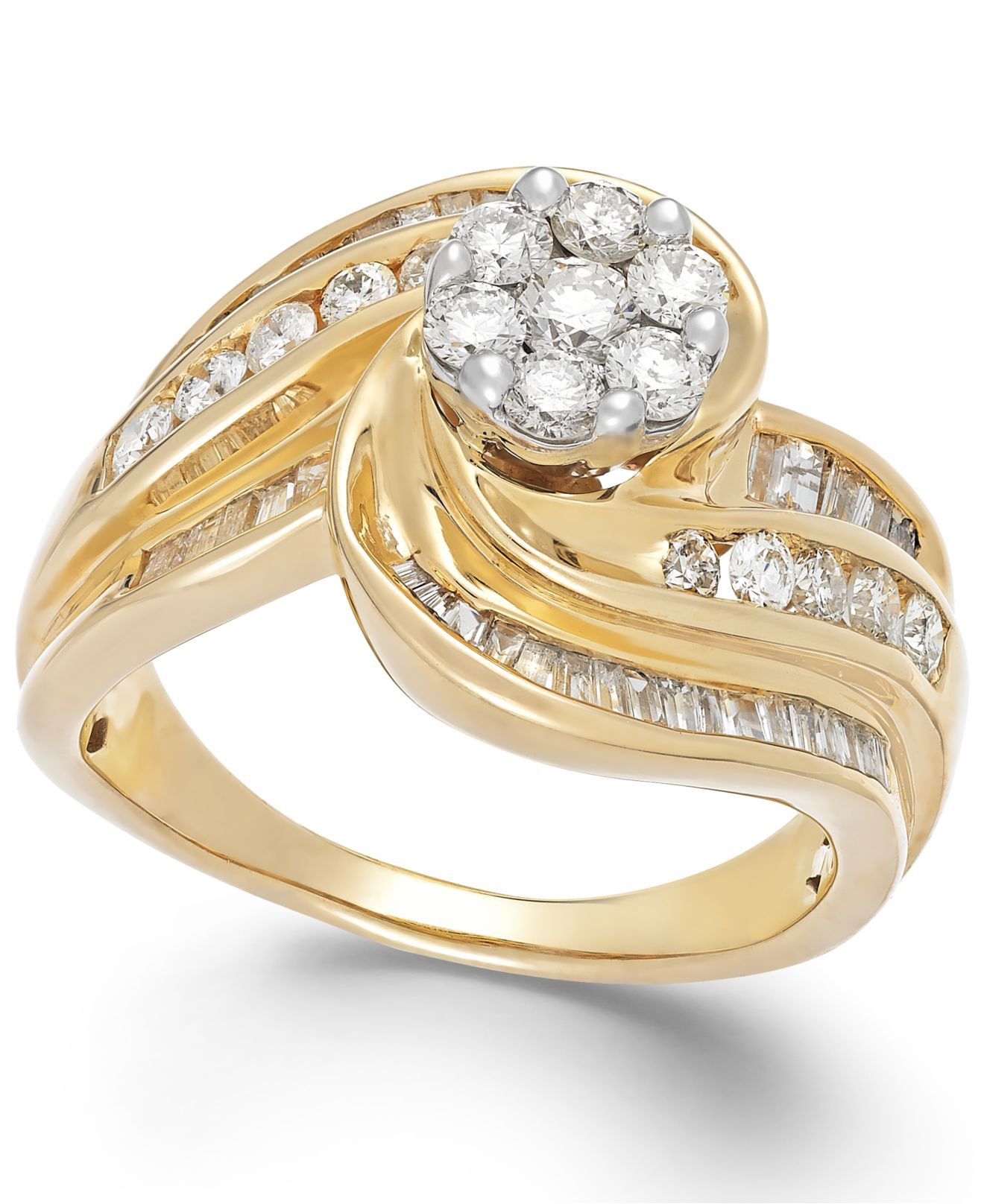Macys Diamond Rings
 Macy s Diamond Swirl Ring In 10k Gold 1 1 4 Ct T w in