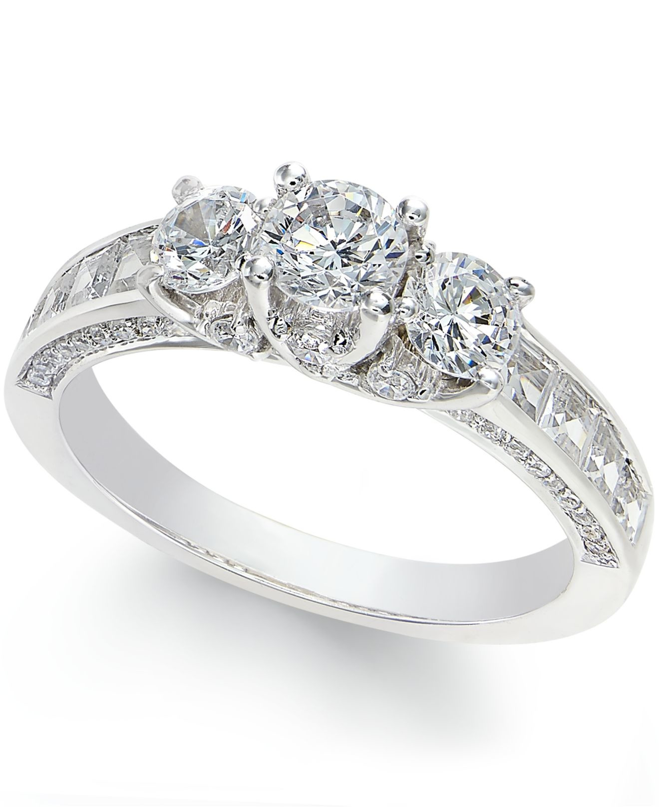 Macys Diamond Rings
 Macy s Diamond 3 stone Ring 2 C t T w In 14k White