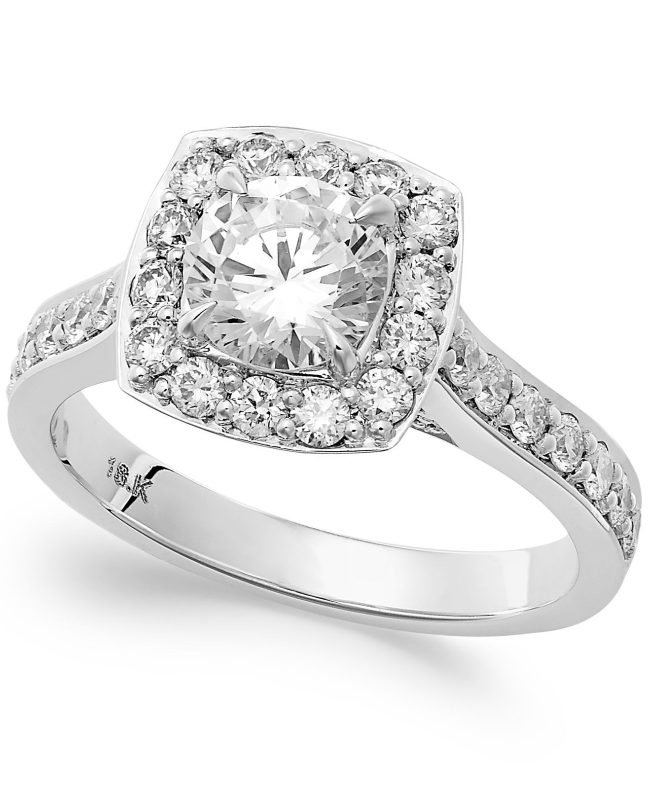 Macys Diamond Rings
 Macy s 18K White Gold Certified Diamond Halo Engagement