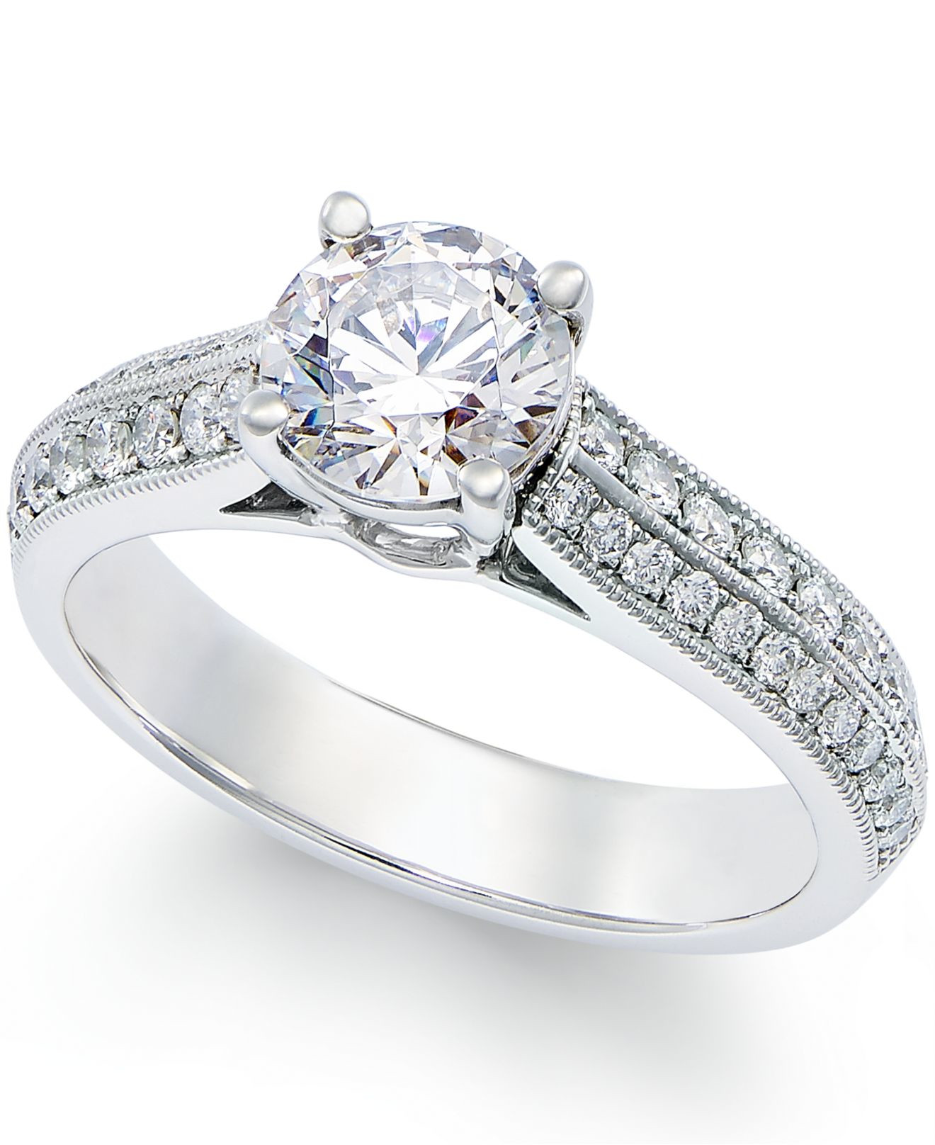 Macys Diamond Rings
 Macy s Diamond Certified Engagement Ring In Platinum 1 3