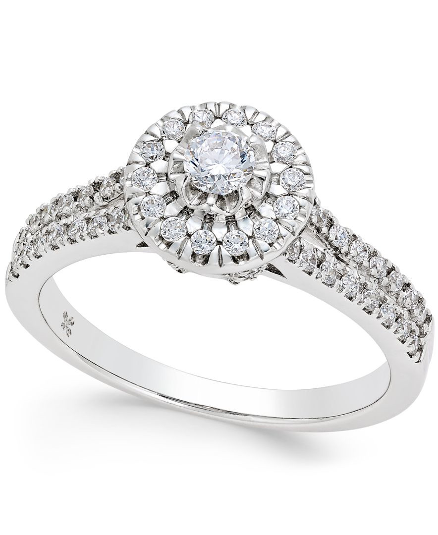 Macys Diamond Rings
 Macy s Diamond Halo Engagement Ring 1 2 Ct T w In 14k
