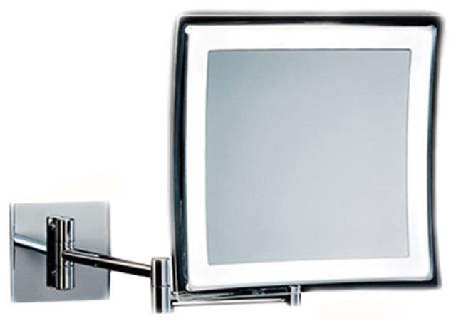 Magnifying Bathroom Mirrors Wall Mounted
 Wall Mounted Rectangular LED Lighted 5x Magnifying Mirror