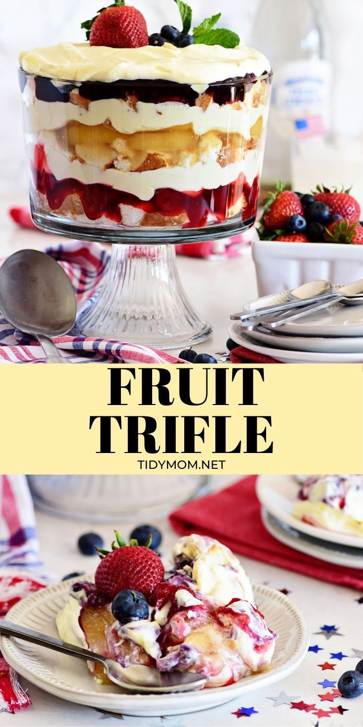 Make Ahead Summer Desserts
 FRUIT TRIFLE Recipe in 2020