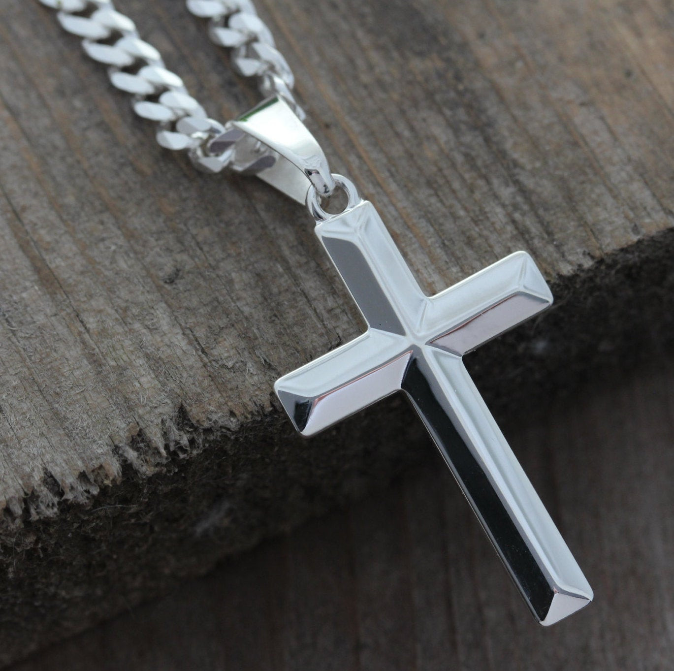Male Cross Necklace
 Mens Cross necklace Sterling silver cross necklace Elegant