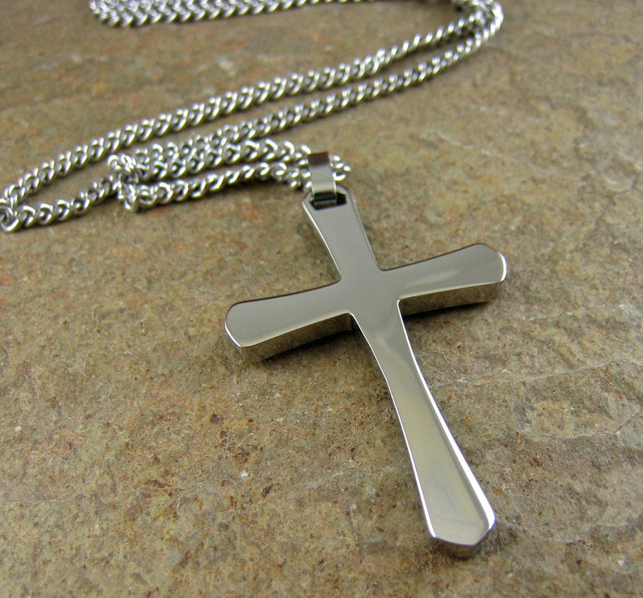 Male Cross Necklace
 Silver Men s Cross Necklace Stainless Steel Cross