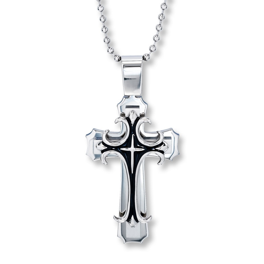 Male Cross Necklace
 Kay Men s Cross Necklace Stainless Steel 24" Length