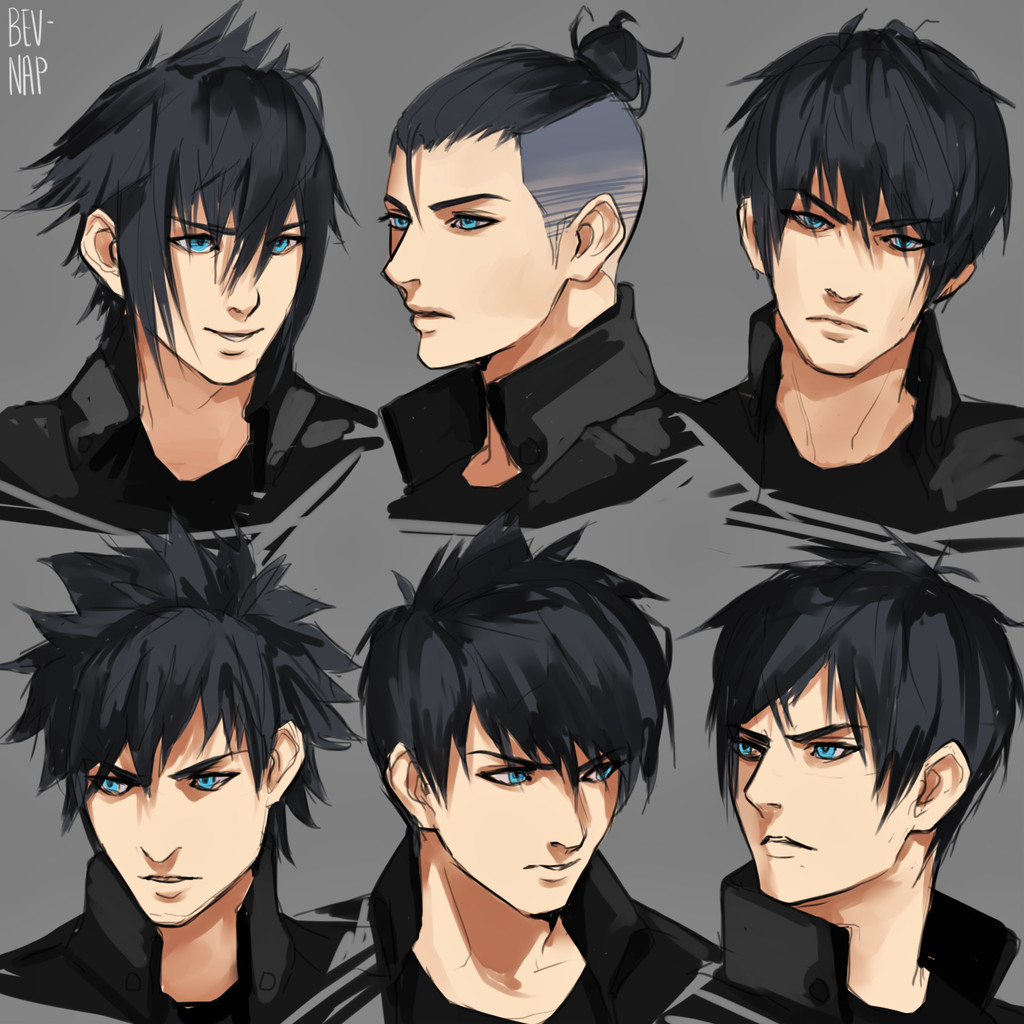 Male Hairstyles Anime
 Noct Hairstyles by Bev Nap on DeviantArt