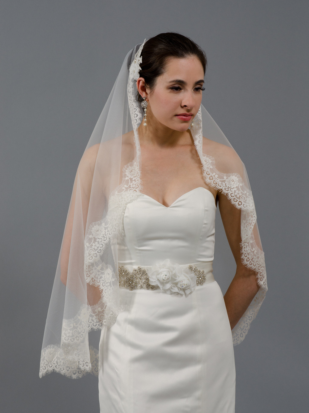 Mantilla Veil Wedding
 wedding Mantilla veil light ivory bridal veils V026