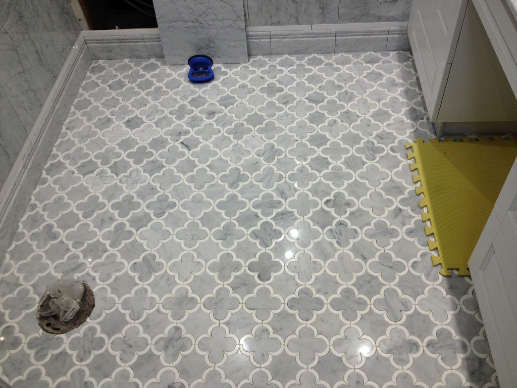 Marble Bathroom Floor Tiles
 Edmonton Tile Install – White Marble Bathroom