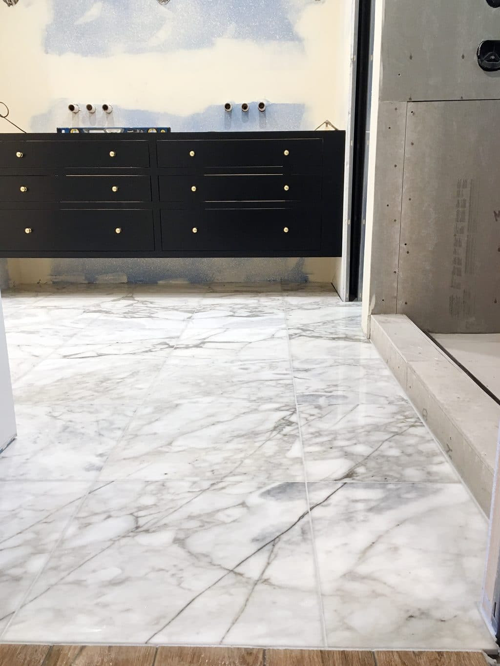 Marble Bathroom Floor Tiles
 Adding Marble Flooring to the Master Bathroom Chris
