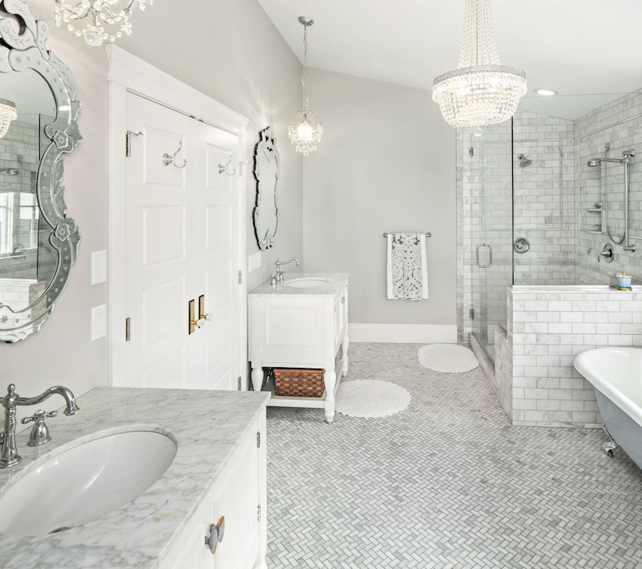 Marble Bathroom Floor Tiles
 34 Stunning Marble Bathrooms with Silver Fixtures