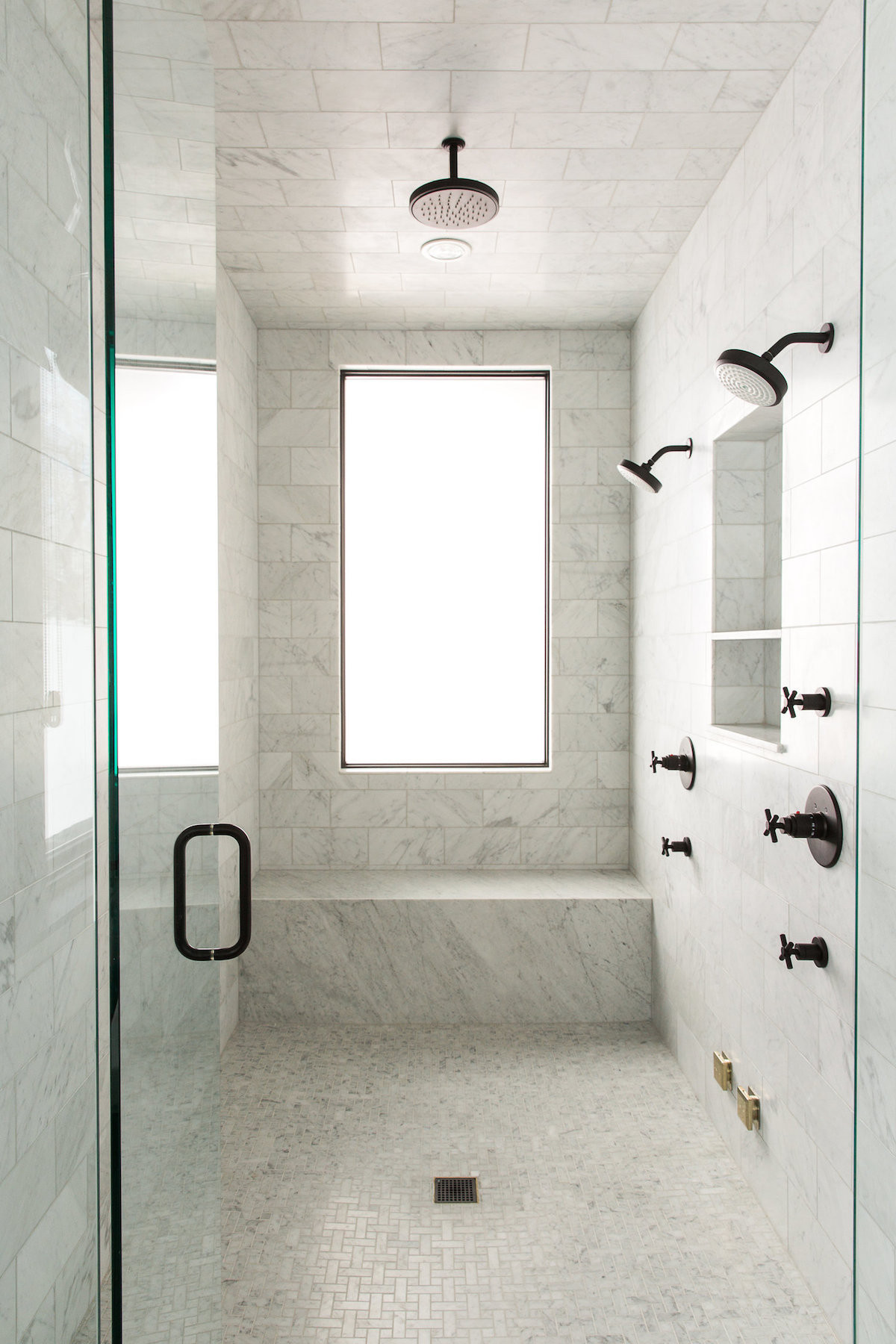 Marble Bathroom Showers
 16 Perfect Marble Bathrooms with Black Fixtures