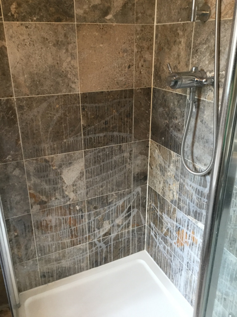 Marble Bathroom Showers
 Ruined Marble Shower Tiles Restored in Sharnbrook
