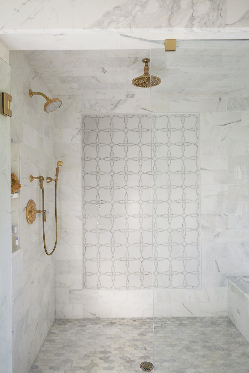 Marble Bathroom Showers
 18 Gorgeous Marble Bathrooms with Brass & Gold Fixtures