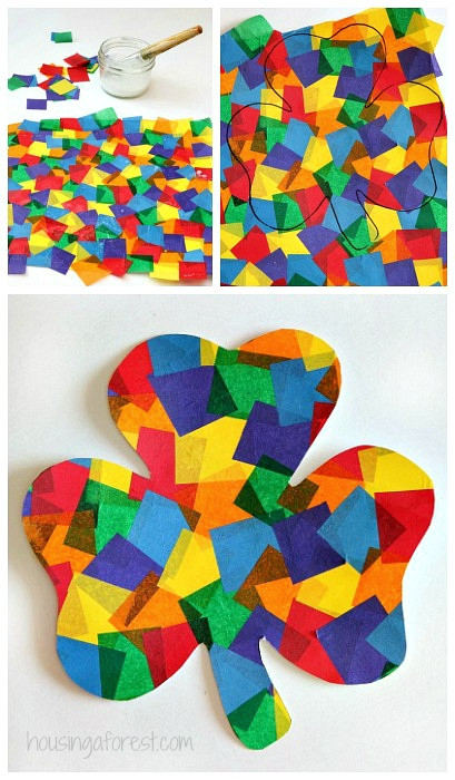 March Crafts For Toddlers
 Rainbow Shamrock Craft