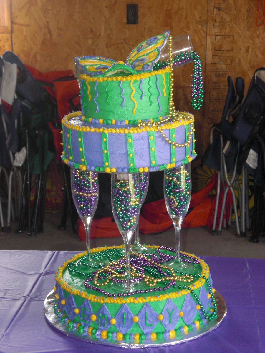 Mardi Gras Birthday Cake
 Mardi Gras Birthday Cake CakeCentral