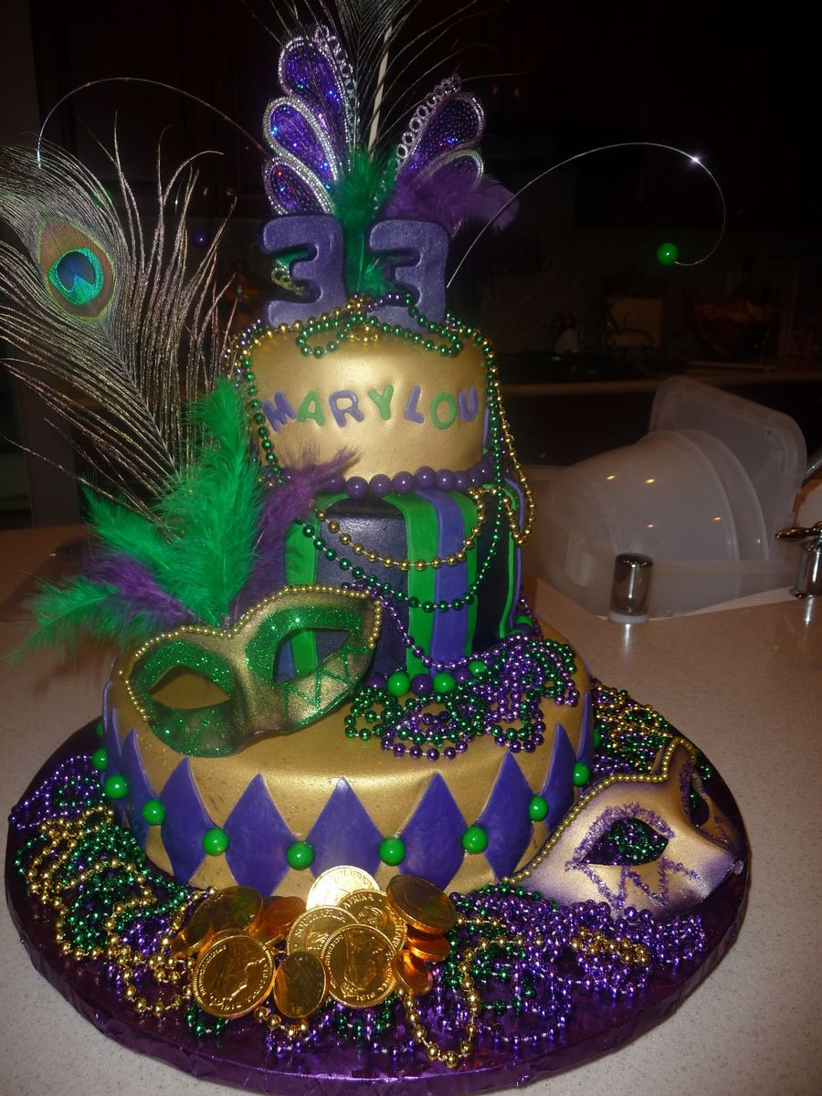 Mardi Gras Birthday Cake
 Mardi Gras Birthday Cake