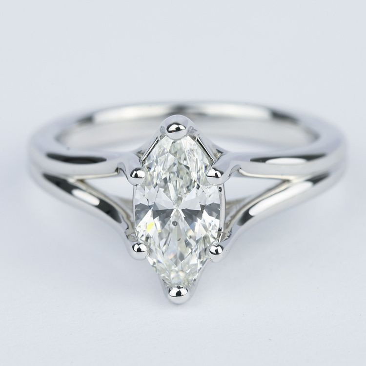 Marquise Diamond Engagement Rings
 Curved Split Shank Marquise Diamond Engagement Ring