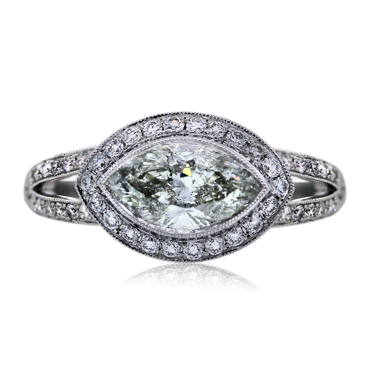 Marquise Diamond Engagement Rings
 Platinum 1 49 Carat Marquise Cut Engagement Ring Boca Raton