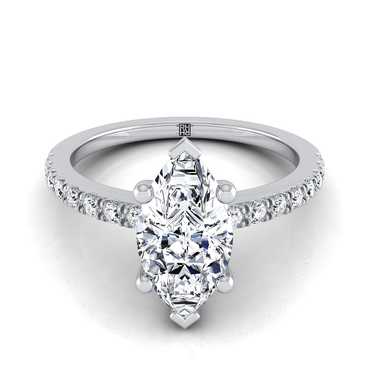 Marquise Diamond Engagement Rings
 Classic Marquise Diamond 4 Prong Engagement Ring 14k White