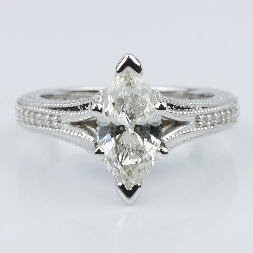 Marquise Diamond Engagement Rings
 Custom Split Shank Marquise Diamond Engagement Ring