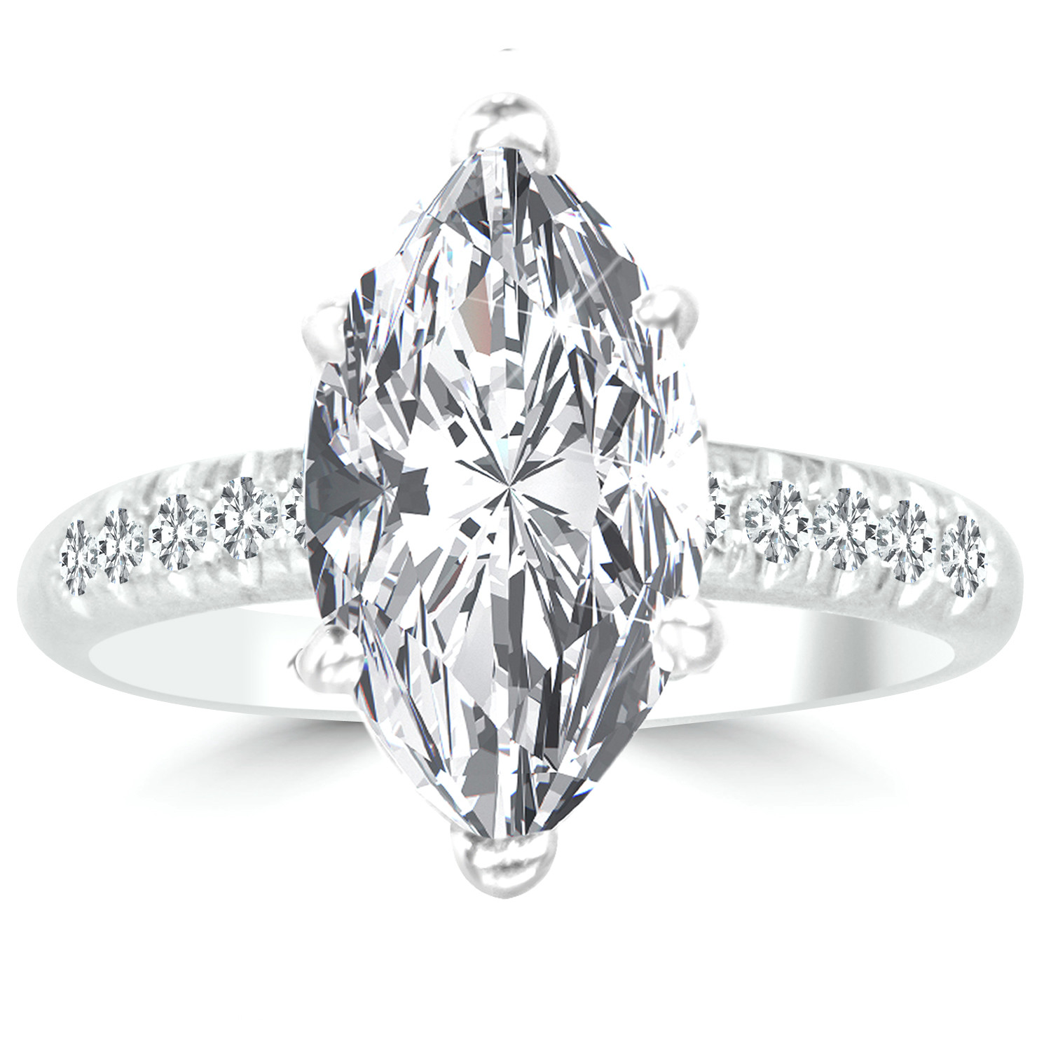 Marquise Diamond Engagement Rings
 2 23 Ct Marquise Cut Diamond Engagement Ring VS1 F 14K