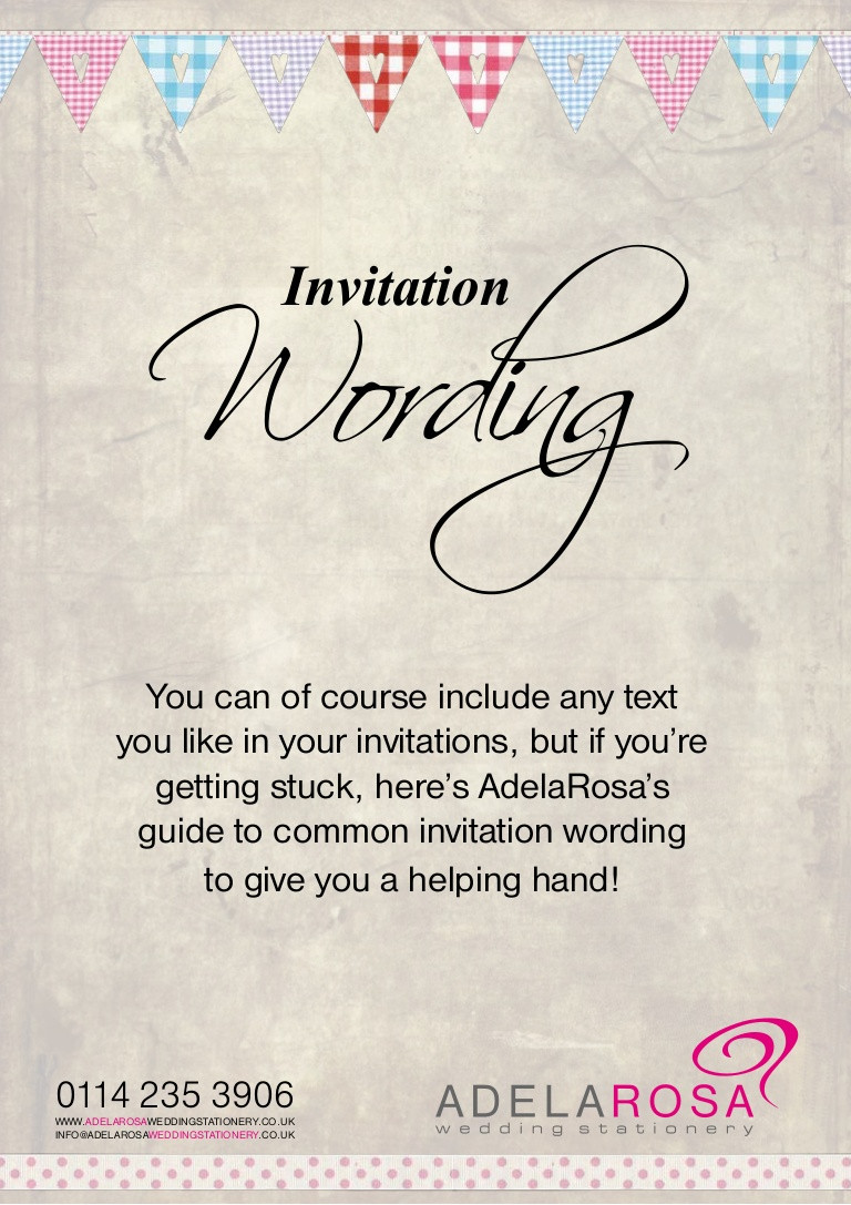 Marriage Invitation Quotes
 Wedding Invitation Wording AdelaRosa
