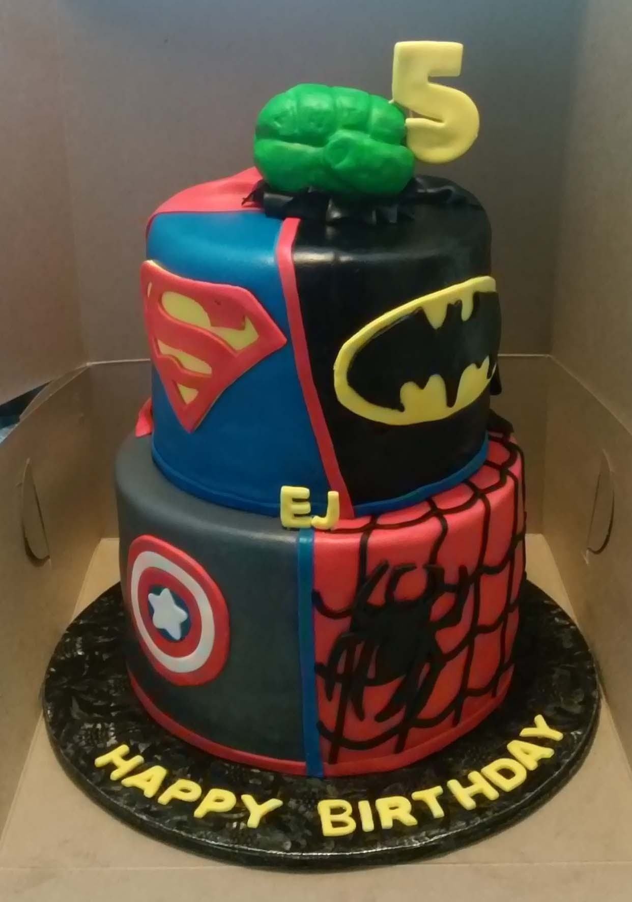 Marvel Birthday Cakes
 Dc And Marvel Superhero Themed 2 Tier Birthday Cake