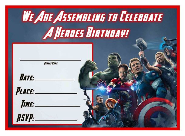 Marvel Birthday Invitations
 Free Avengers Age of Ultron Printable Birthday Invitation