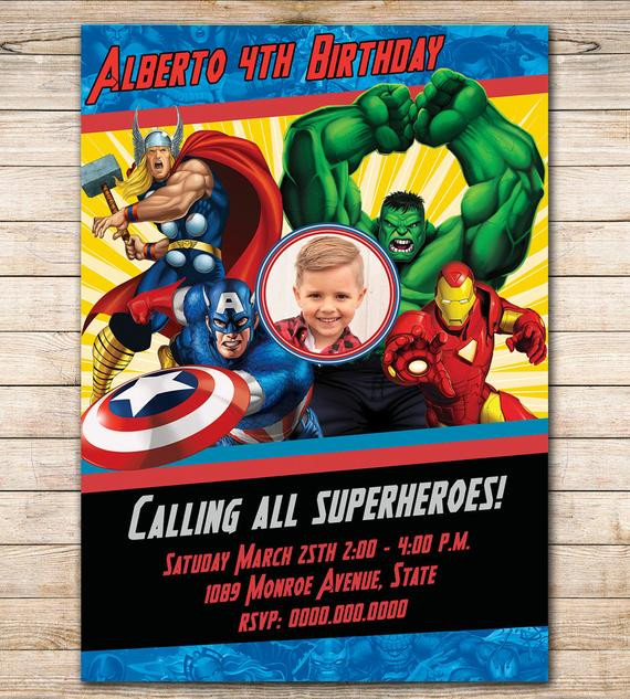 Marvel Birthday Invitations
 ic Marvel Birthday photo Invitation Avengers by