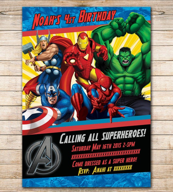 Marvel Birthday Invitations
 OFF SALE ic Marvel Birthday Invitation by Funparty2015