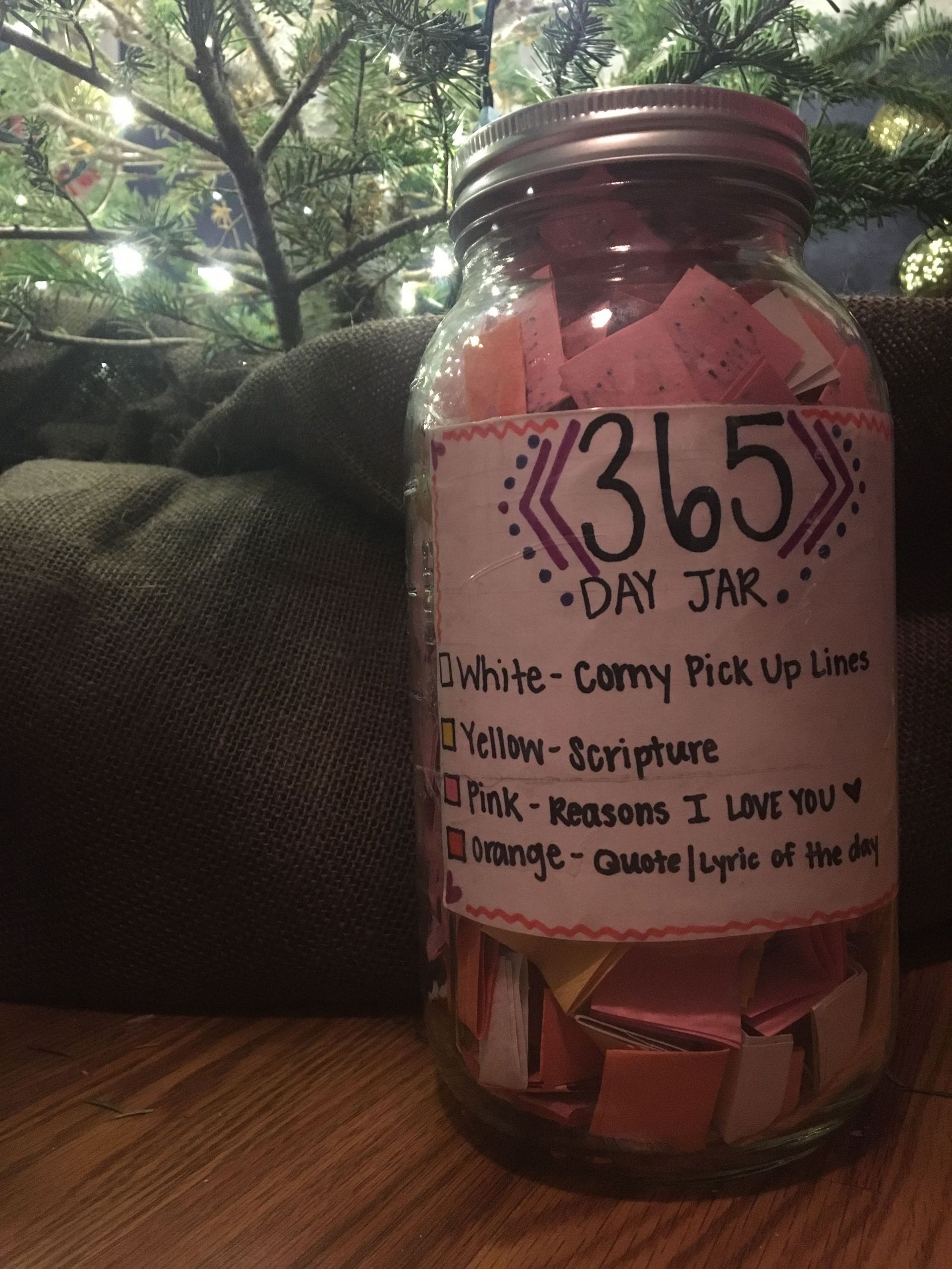 Mason Jar Gift Ideas For Boyfriend
 365 Day Jar for my boyfriend for Christmas