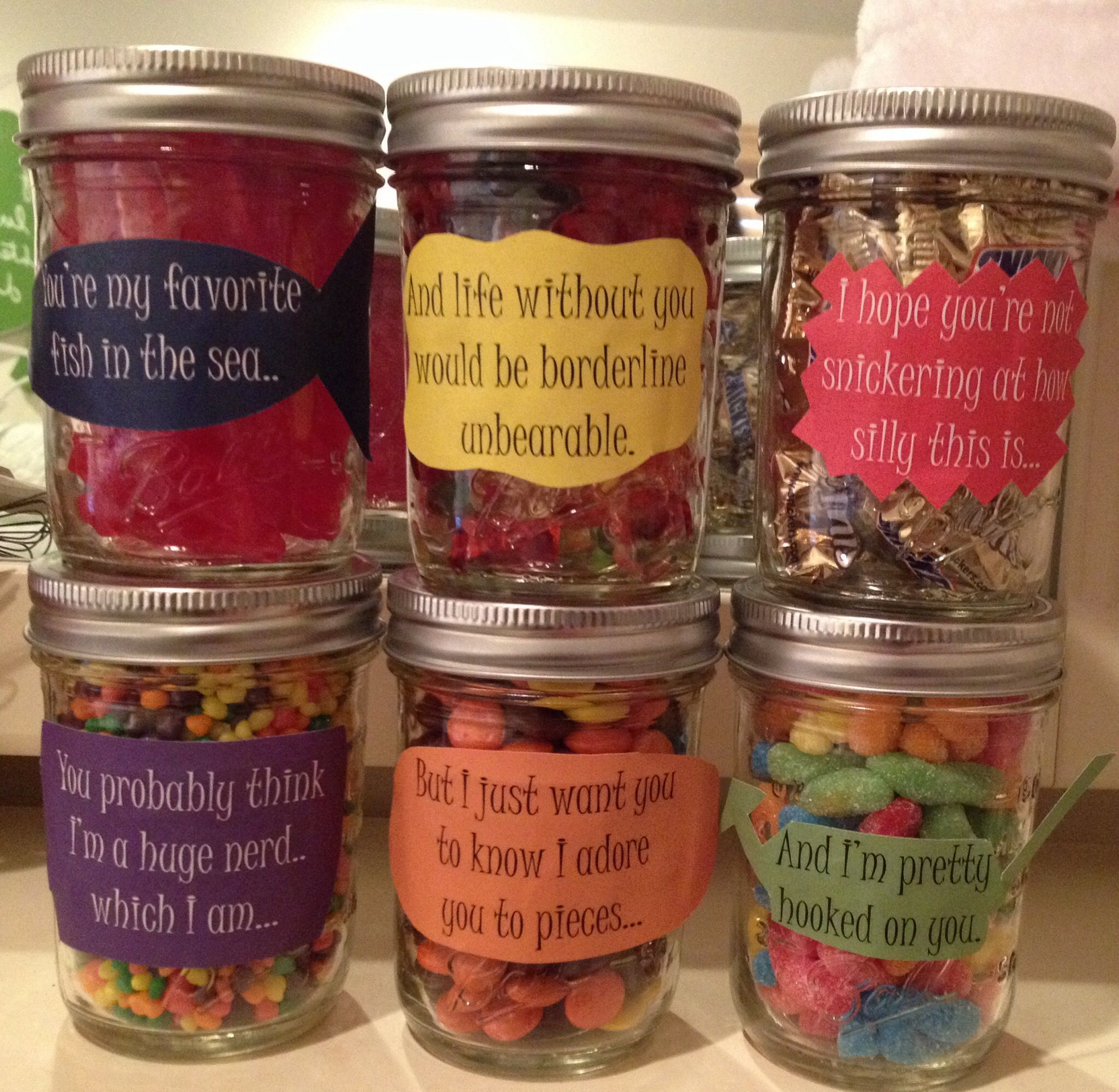 Mason Jar Gift Ideas For Boyfriend
 Birthday message for boyfriend Mason jars filled with