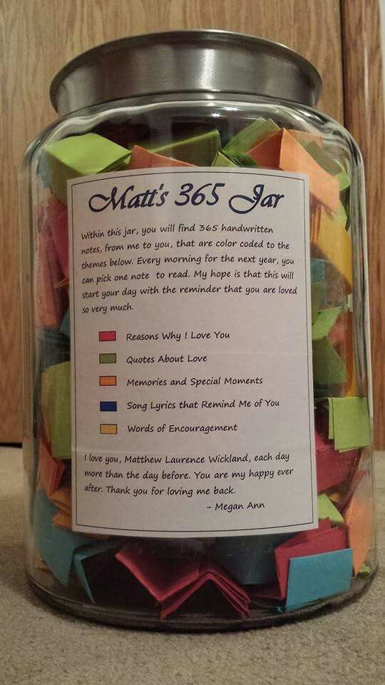 Mason Jar Gift Ideas For Boyfriend
 Hubby 365 jar