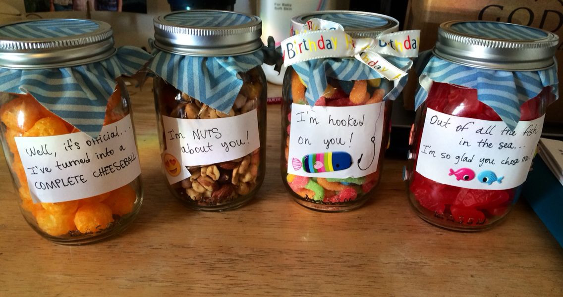 Mason Jar Gift Ideas For Boyfriend
 Easy DIY birthday t for the boyfriend just decorate