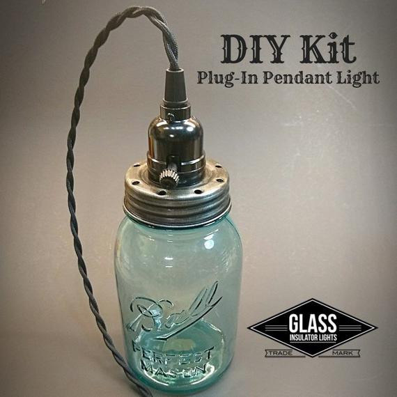 Mason Jar Light Kit DIY
 DIY Mason Jar Plug In Pendant Light DIY Kit Mason Jar Swag