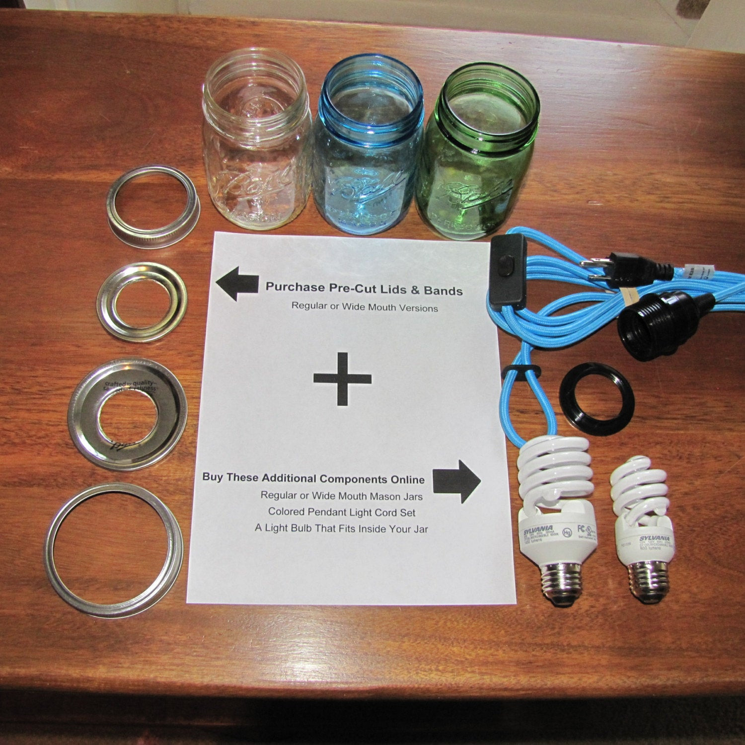 Mason Jar Light Kit DIY
 DIY Mason Jar Hanging Chandelier Pendant Swag Light Kit LIDS